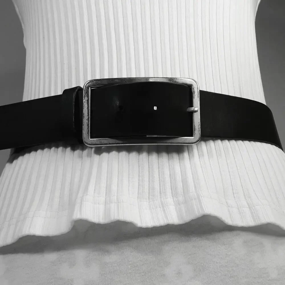 Banana Republic Womens Black Genuine Italian Leather Wide Belt Size Small